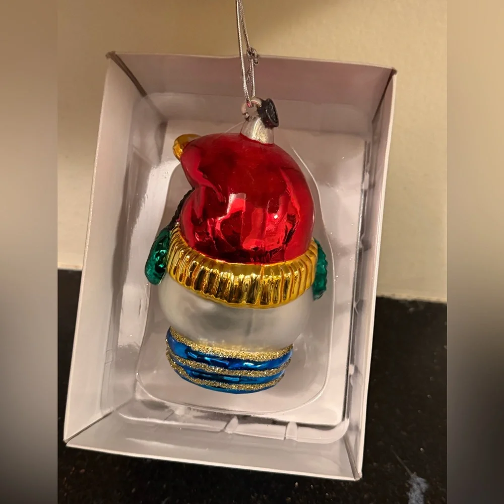 Dept 56 Snowman Head Mercury Glass Christmas Ornament In Box - Picture 2 of 5